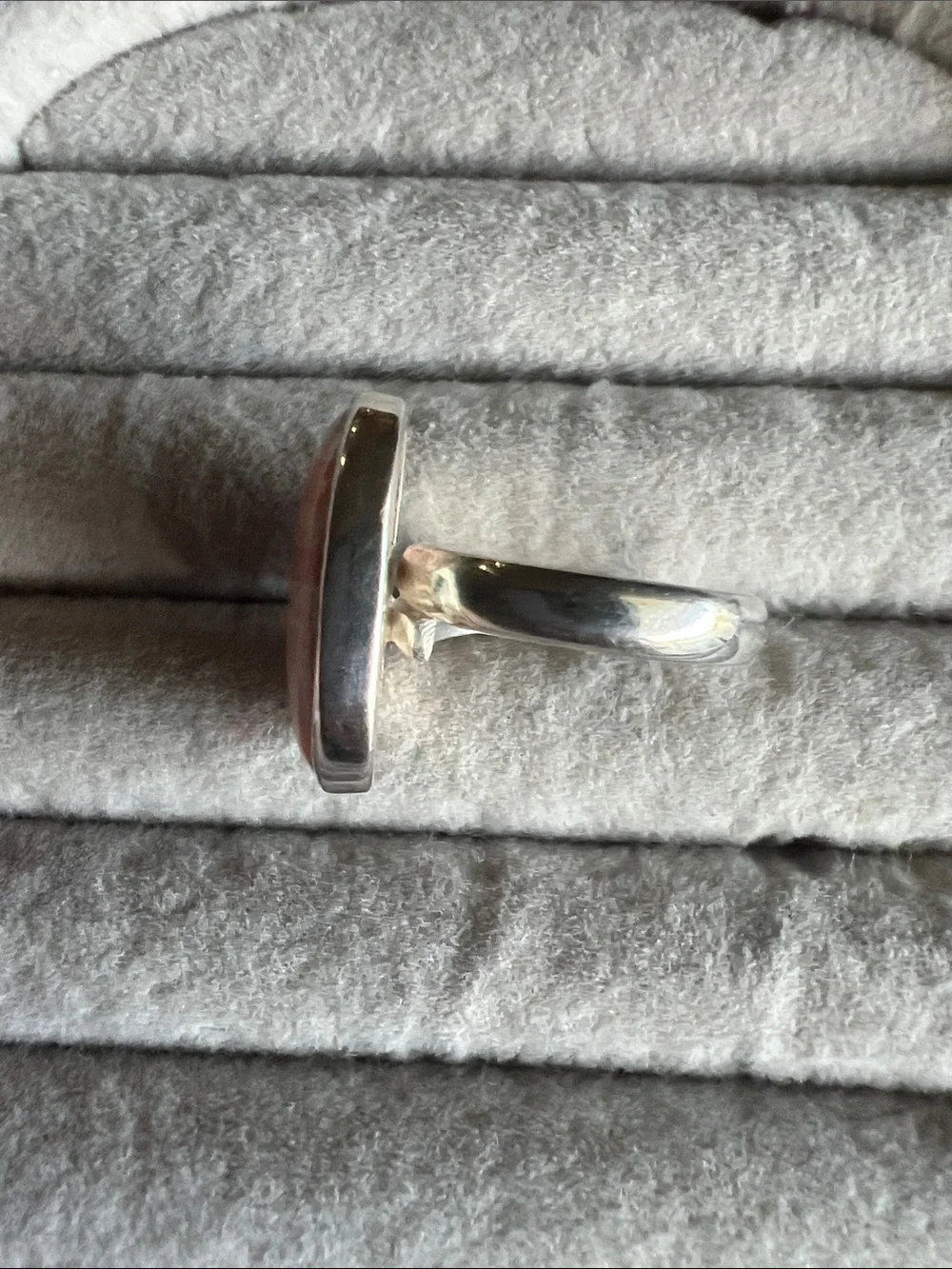 Australian Pink Mookite Oval Striped Stone Ring